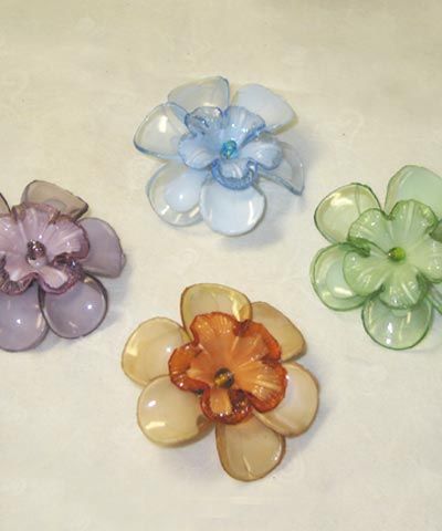 Brooches. Availabe in Soft Green, Soft Blue, Amethyst, Amber....