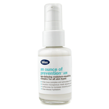  fragrances & cosmetics  - BLISS AN OUNCE OF PREVENTION AM AGE DELAYING MOISTURE EQUALIZING LOTION
