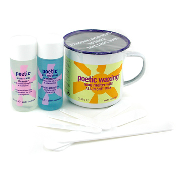 fragrances & cosmetics  - BLISS POETIC WAXING KIT - AZULENE: WAX + CLEANSER + PRE & POST WAXING OIL + LARGE & SMALL SPUTULAS