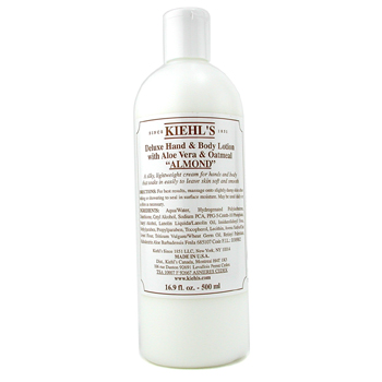  fragrances & cosmetics  - KIEHL'S DELUXE HAND & BODY LOTION WITH ALOE VERA & OATMEAL - ALMOND