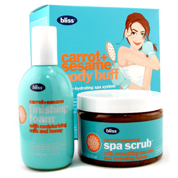  fragrances & cosmetics  - BLISS CARROT + SESAME BODY BUFF SUPER HYDRATING SPA SYSTEM