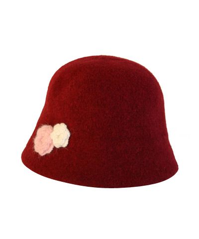Wool Cloche with flower trim
