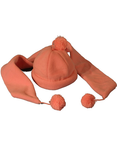 Kids fleece beanie scarf pom pom