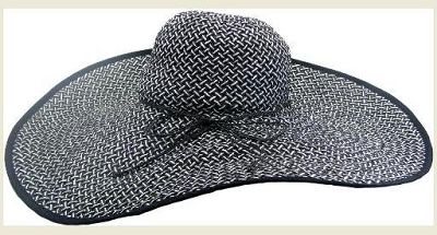 Black & White toyo Hat, triple weave,  8