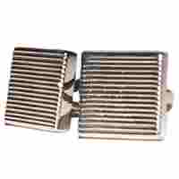 Silver Ribbed Square Tnc Cufflinks by Ties N Cuffs - Product image.