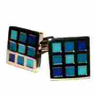 Aqua Blue Navy Squares TNC Cufflinks on sportingdirectory.com.au