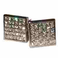 Square Wedding Diamonte Cufflinks