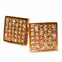 Square Wedding Gold Diamonte Cufflink by Ties N Cuffs - Product image.