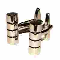 Silver 3 Stripe Bullet TNC Cufflinks on sportingdirectory.com.au