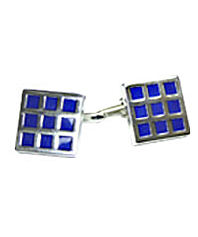 TNC Cufflinks Blue Checkerboard