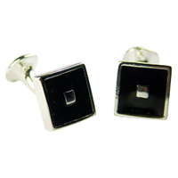 ties 'n' cuffs - BALCK SQUARE CUFFLINKS