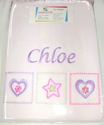 Personalised Pink Star Hearts Blanket on sportingdirectory.com.au