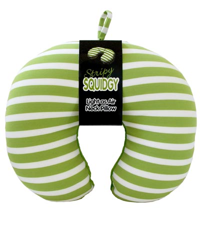 Squidgy Travel Pillow- Green Stripe by Inhouse Habits - Product image.