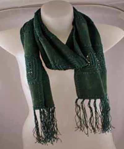 Leather and Crochet Scarf Olive on placetobuy.com.au