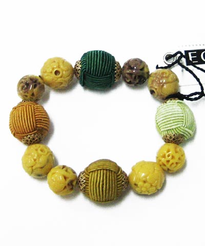 Beaded Stretch Bracelet Yellow