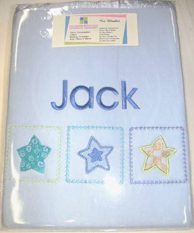 passion stitches - PERSONALISED BLUE STAR BLANKET