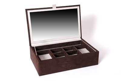 elegant decor - ELEGANT DECOR SUEDE JEWELLERY BOX 