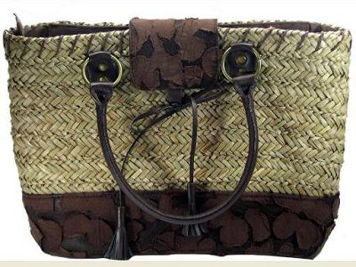 Two Tone Straw Handbag  5291 by Pink Soda - Product image.