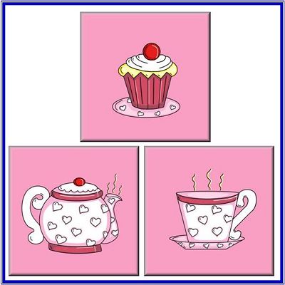 kids art - TEA PARTY SET BY KIDS ART -  30X30CM