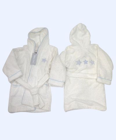 Bubba Blue Boys Stars Bathrobe by Passion Stitches - Product image.