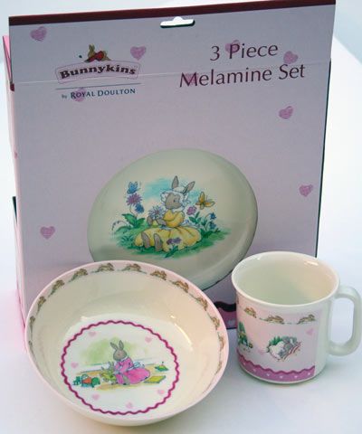 Bunnykins 3 piece melamine set girl on sportingdirectory.com.au