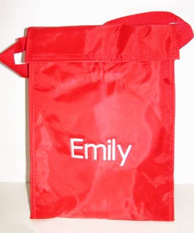 Order with your child�s name embroidered on the front of their lunch bag.  Your kids will love thi...