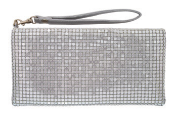 classic emily - VINTAGE MESH CLUTCH PURSE - SILVER