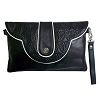 Click to Enlarge - escape to paradise - SUNSET BLACK LEATHER CLUTCH PURSE