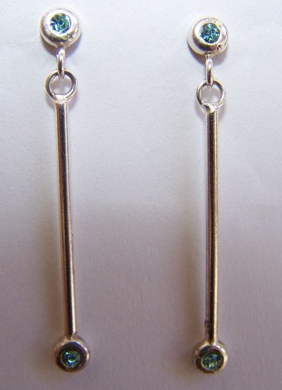 fashion jewellery pls -      E 82 STERLING SILVER/BLUE TOPAZ 