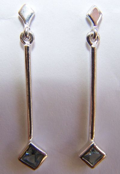 fashion jewellery pls -       E 81 STERLING SILVER/BLUE TOPAZ