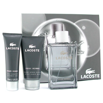  fragrances & cosmetics  - LACOSTE POUR HOMME COFFRET: EAU DE TOILETTE SPRAY 100ML + AFTER SHAVE BALM 75ML + SHOWER GEL 50ML