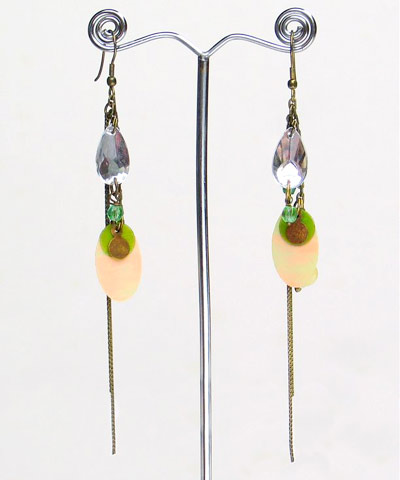 sondaria  - OCEAN WHISPERS EARRINGS IVORY & GREEN