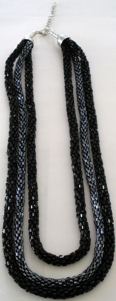 snazzy jazzy - METALLIC SEED BEAD NECKLACE